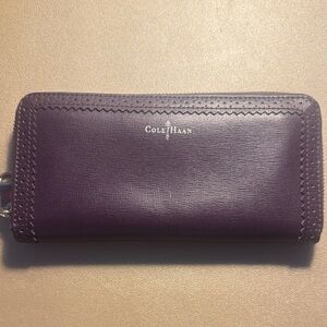 Cole Haan Plum Leather Wallet